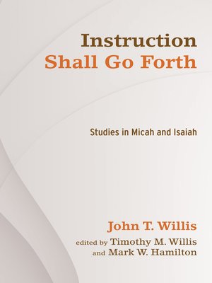 cover image of Instruction Shall Go Forth
